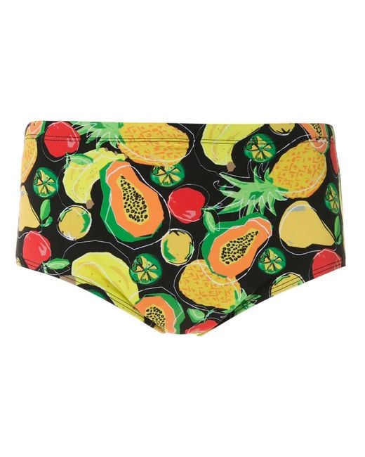 Amir Slama Green Frutas Print Trunks for men