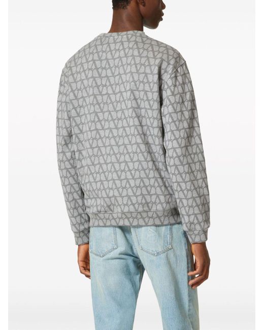 Valentino Garavani Gray Toile Iconographe Cotton Sweatshirt for men