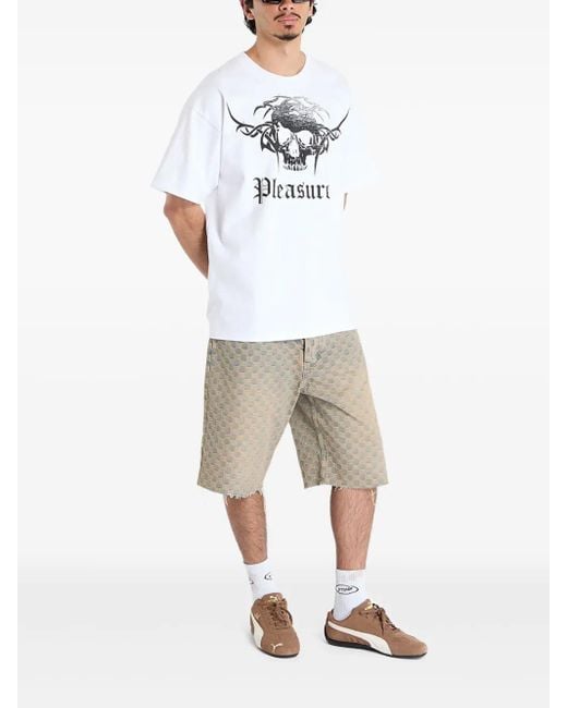 Pleasures White Skull-Graphic T-Shirt for men