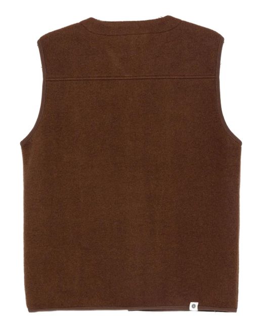 Anerkjendt Brown Button-Fastening Patch-Pocket Gilet for men