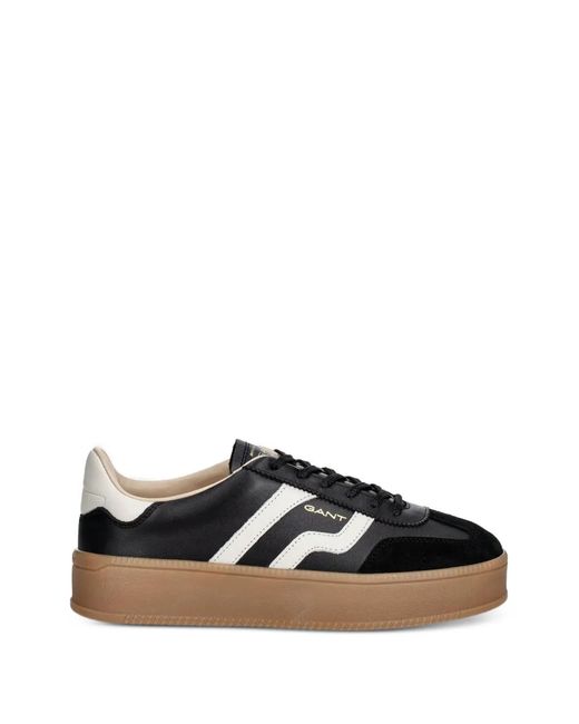 Gant Black Panelled Flatform Sneakers