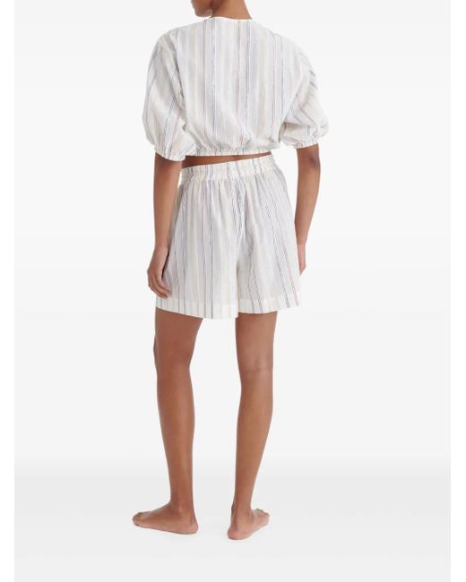 Eres White Neda Striped Shorts