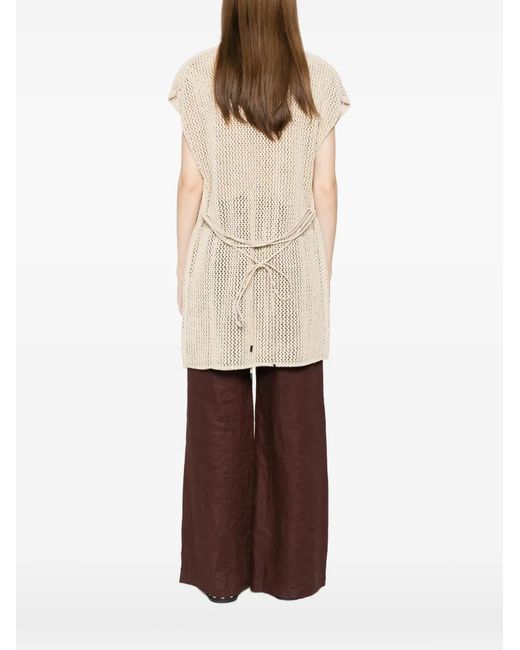 Alpha Studio White Openwork Cardigan