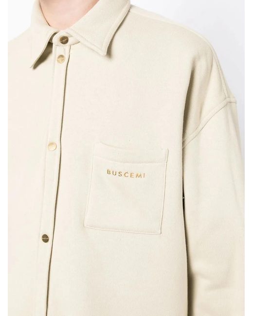 Buscemi Natural Logo-Lettering Sweat Overshirt for men