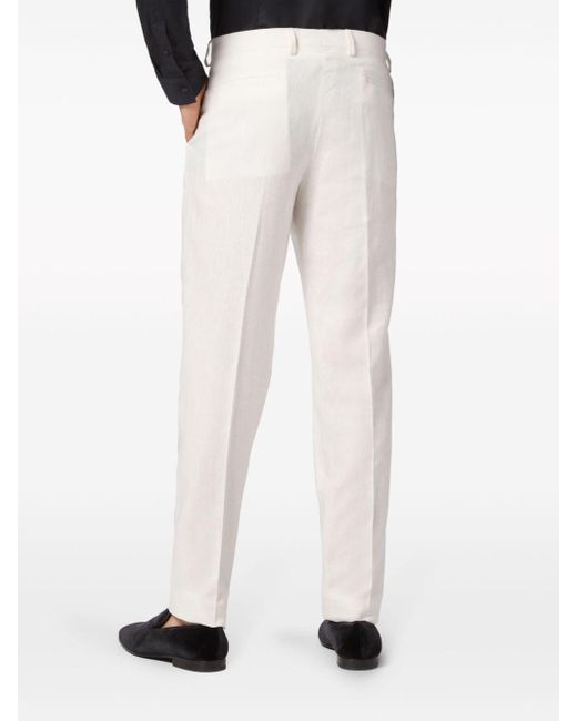 Philipp Plein White Linen Tailored Trousers for men