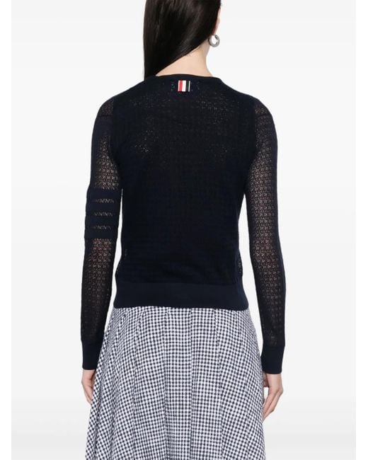 Thom Browne Vネック カーディガン Blue