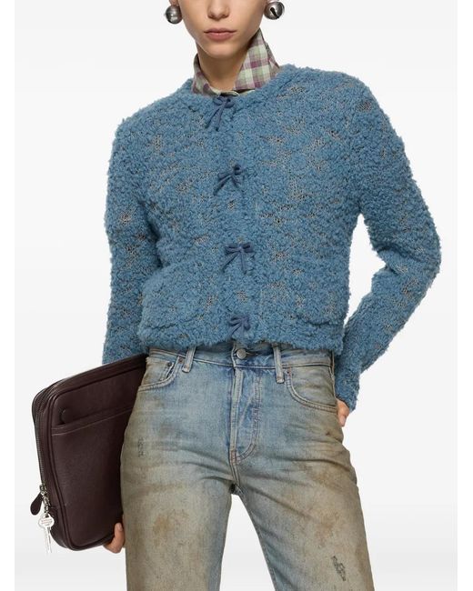 Acne Blue Bow Wool Cardigan
