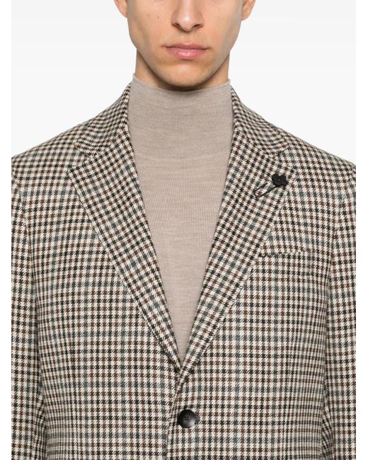 Lardini Brown Brooch-Detail Blazer for men