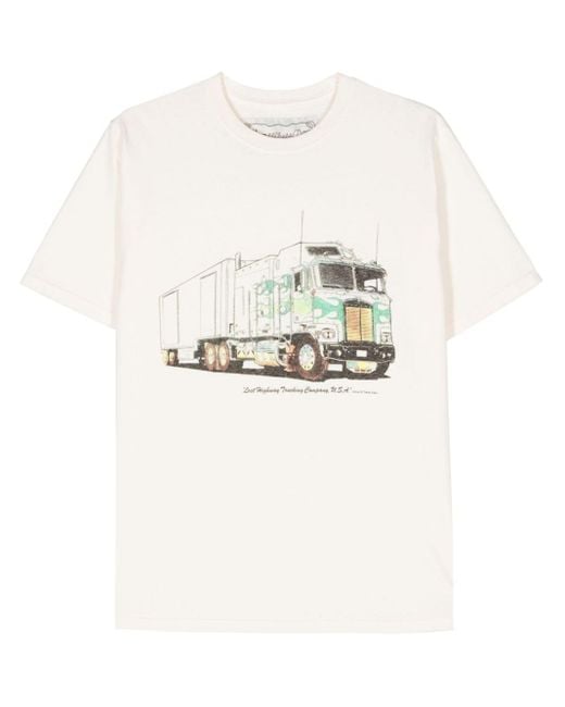 One Of These Days White Lost Highway Trucking Cotton T-shirt for men