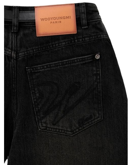 Wooyoungmi Black Belted Denim Shorts