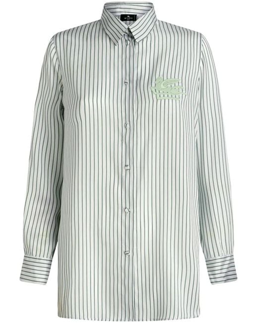 Etro Multicolor 100% Silk Long Sleeve Shirt