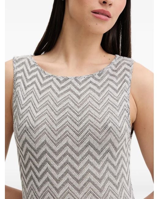 Liu Jo Gray Robe Longue Sans Manches À Motif De Chevrons