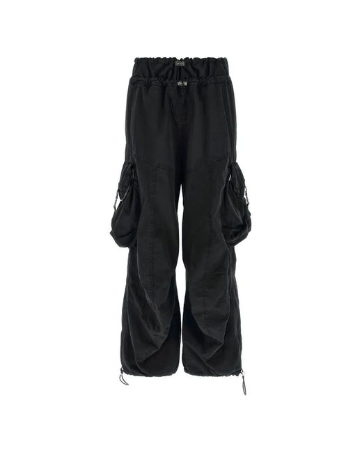 The Attico Black Panelled Cargo Pants
