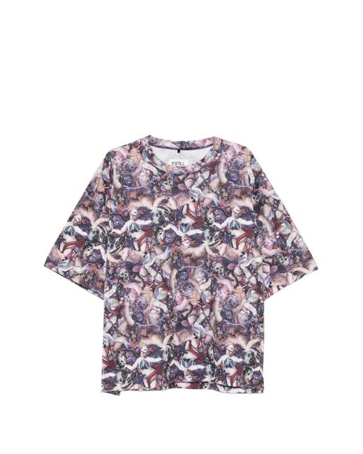 Kidill Purple Graphic-Print T-Shirt for men