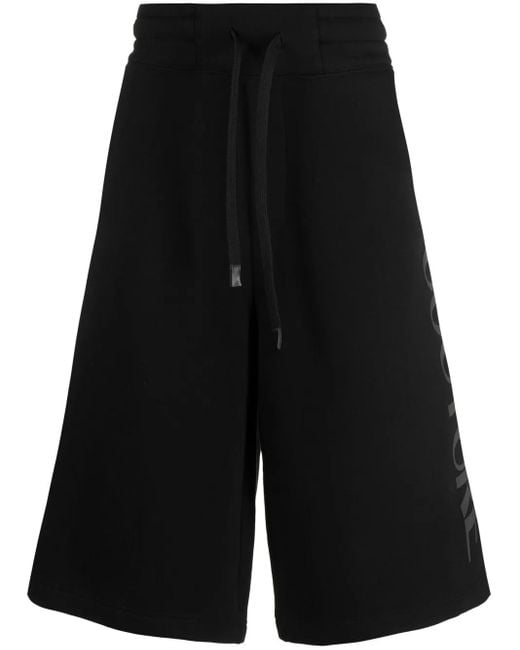 Versace Jeans Couture Black Logo-Print Shorts for men