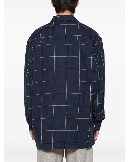 SAINTWOODS Blue Flannel Shirt for men