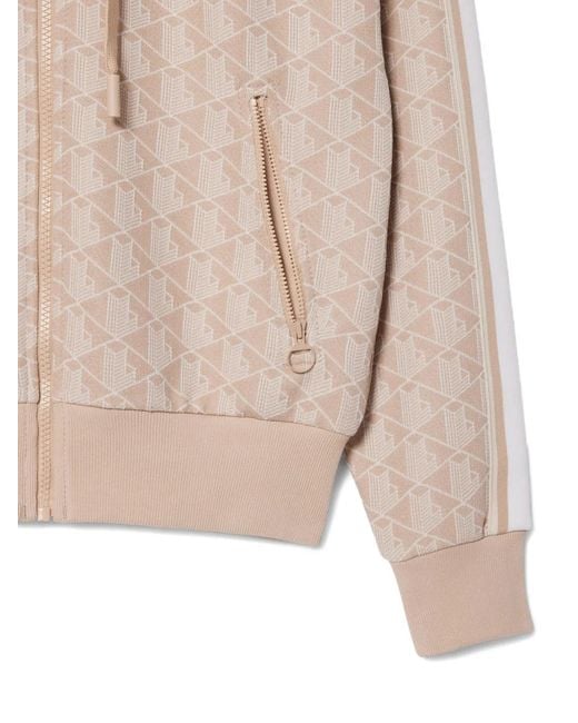 Lacoste Natural Hoodie À Motif Monogrammé