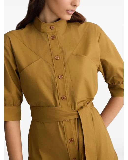 Liu Jo Yellow Poplin Shirt Dress