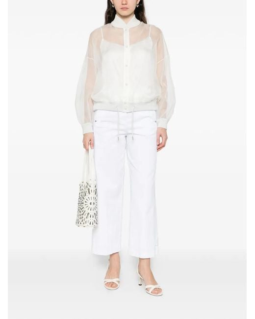 Panicale White Veste À Effet De Transparence