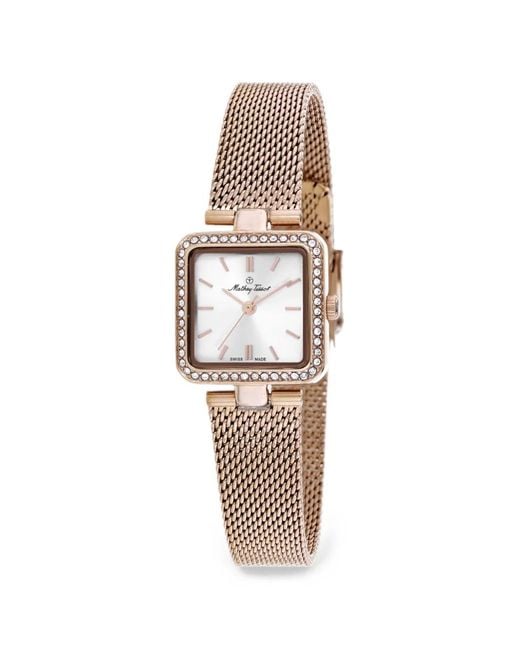 Mathey-Tissot White Montre Fleury Xiv Mm À Ornements En Cristal