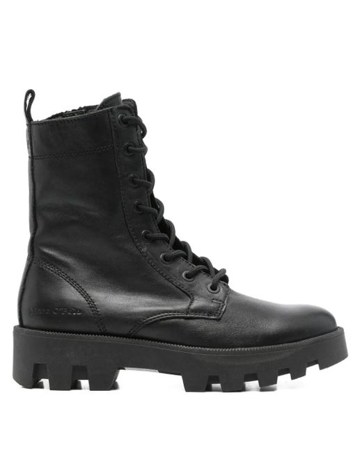 Botas con suela gruesa y cordones Marc O' Polo de color Black