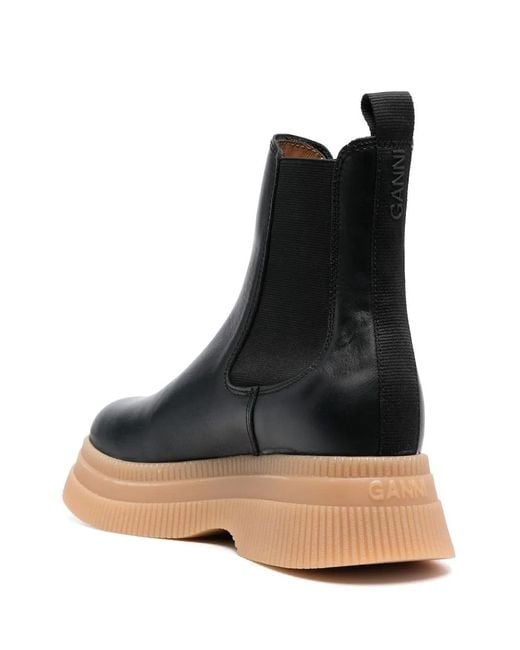 Ganni Black Elasticated Side-panel Boots