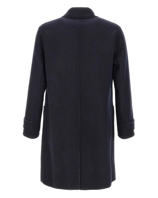 Eleventy Blue Classic-Collar Wool Coat for men