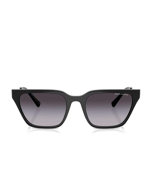 ARMANI EXCHANGE Black Geometric-Frame Sunglasses