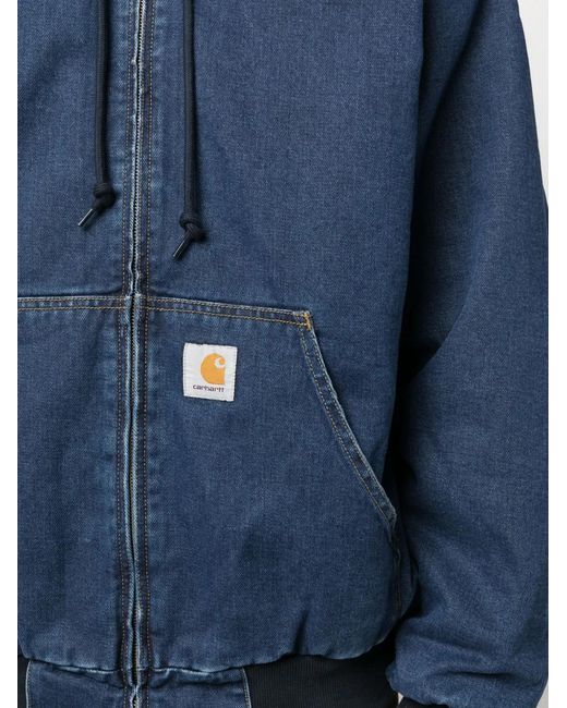 Carhartt Blue Og Active Denim Hooded Jacket for men