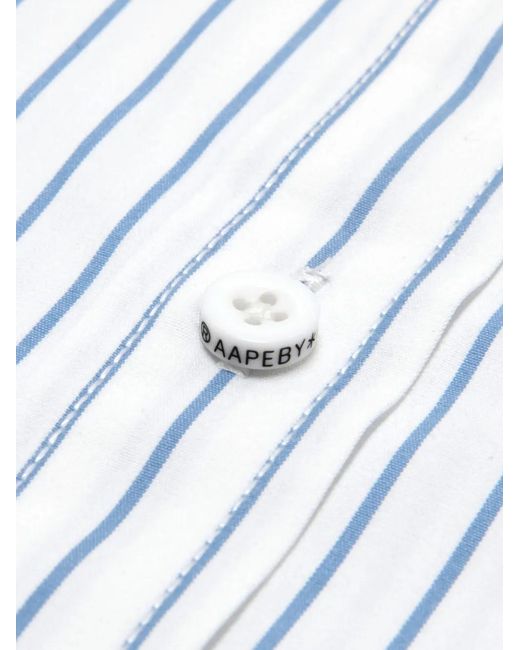 Aape By A Bathing Ape White Striped Shirt for men