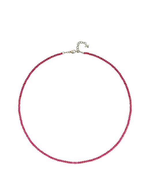 Mateo Metallic Ruby Beaded Necklace