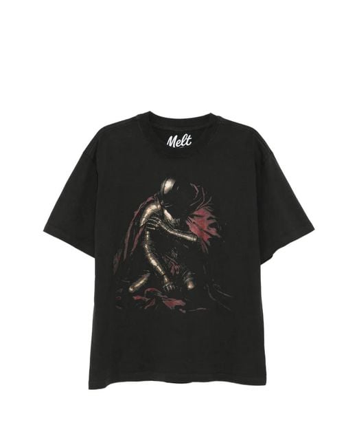 Melt Black Graphic-Print T-Shirt for men