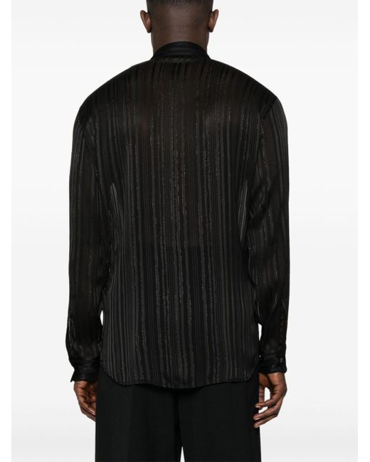 DSquared² Black Striped Semi-sheer Shirt for men