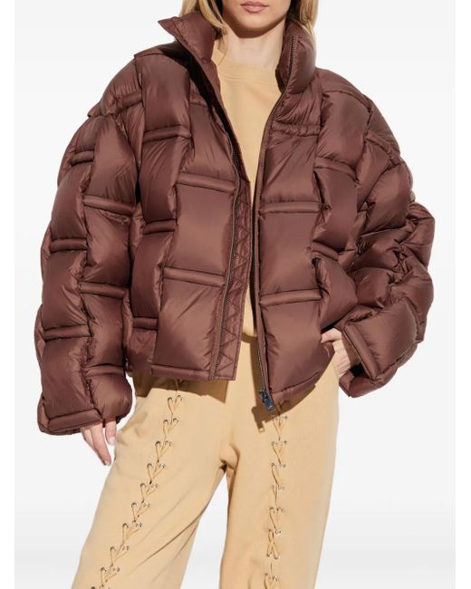 RAXXY Brown Veste À Design Matelassé