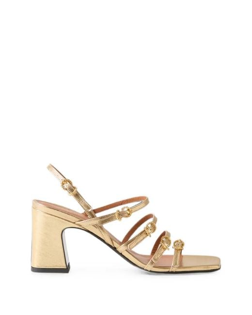 Claudie Pierlot Metallic Buckled Multi-Strap Sandals