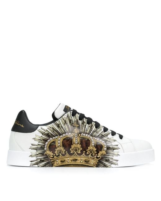 Dolce & Gabbana Sneakers mit Kronen-Print in White für Herren