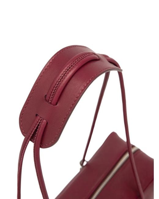 By Far Purple Kimberly Leather Shoulder Bag