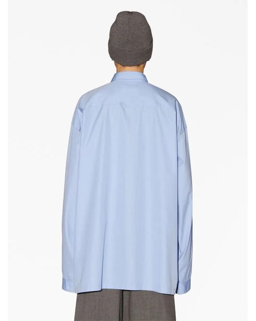 Ambush Blue Logo-Patch Button-Up Shirt for men