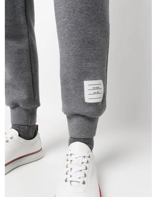 Thom Browne Gray Knitted Side-Stripe Track Pants