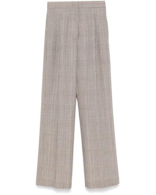 MSGM Gray Check-Pattern Trousers