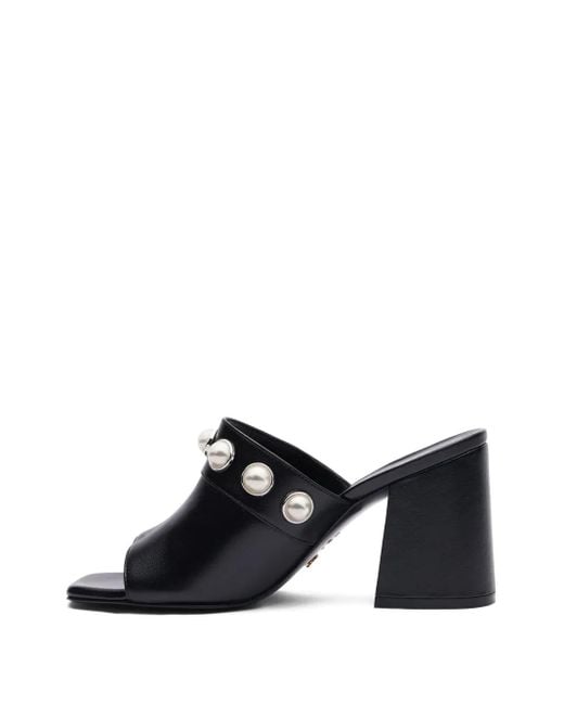 Stuart Weitzman Black 85Mm Portia Pearl-Embellished Sandals