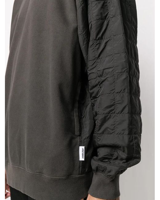Ambush Black Quilted Back Sweatshirt for men