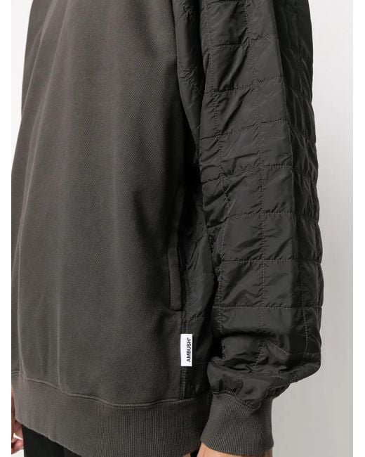 Ambush Black Quilted Back Sweatshirt for men