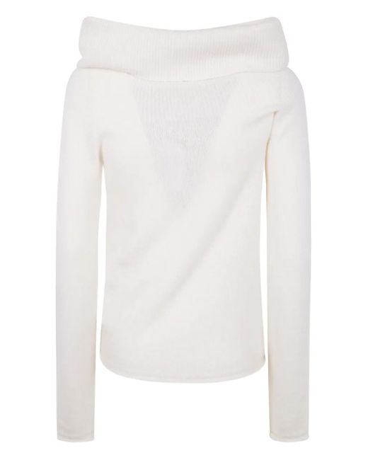 Nuur White Wool Sweater