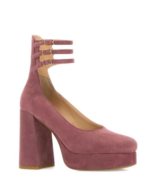 Chloé Pink Loti 100 Suede Platform Pumps