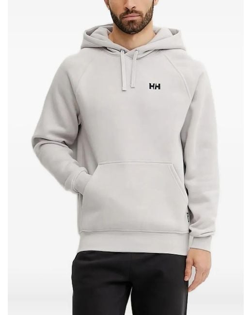Helly Hansen Gray Embroidered-Logo Hoodie for men