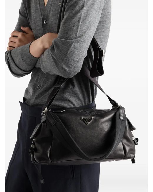 Prada Black Explore Leather Bag for men