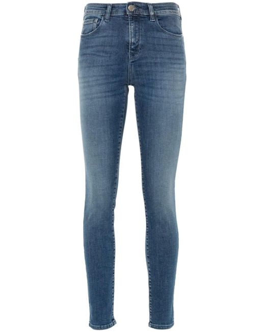 Emporio Armani Blue Mid-rise Skinny Jeans