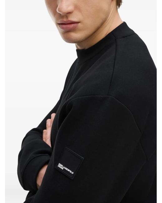 Karl Lagerfeld Black Logo-Patch Sweatshirt for men