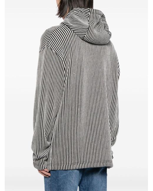 Junya Watanabe Striped Knitted Hoodie in Black for Men | Lyst